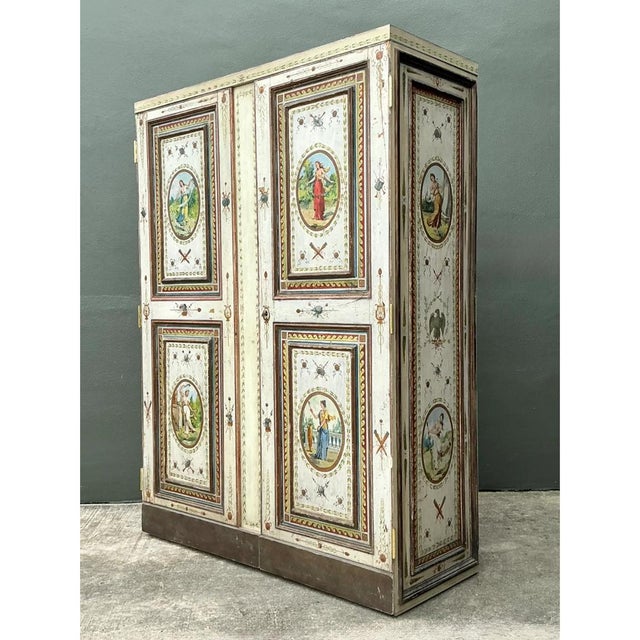 Vintage Neoclassical Painted Wood Armoire From the Estate of Lily Pulitzer For Sale - Image 9 of 12