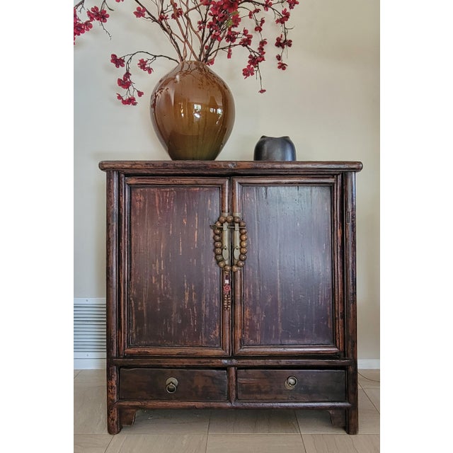 Chinese Lacquered Cabinet Armoire For Sale In Los Angeles - Image 6 of 9