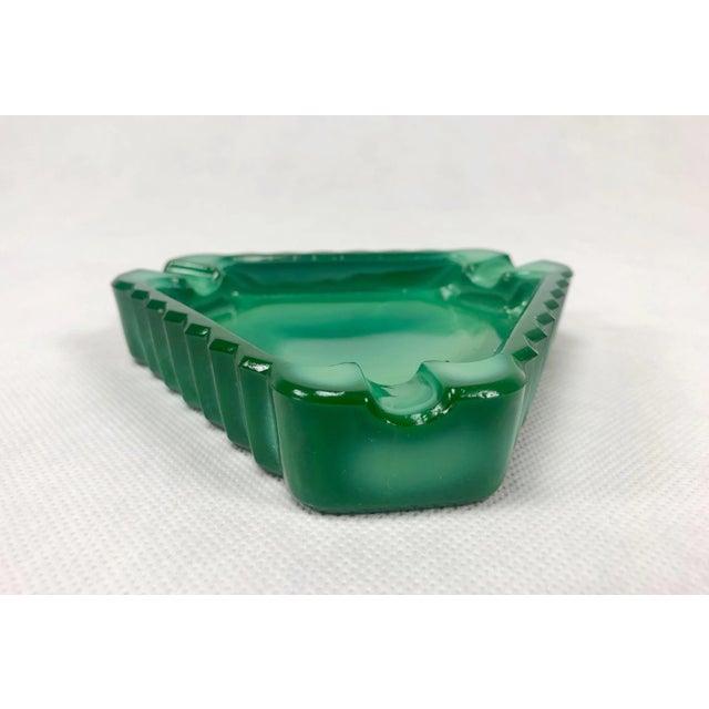 Mid-Century Modern Bohemian Malachite Ashtray from Jablonec Glassworks, 1960s For Sale - Image 3 of 11