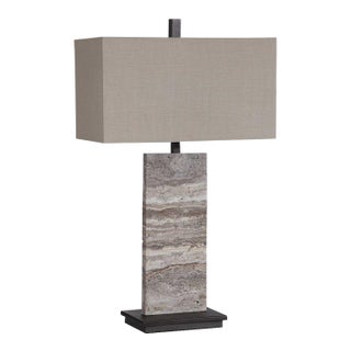Travertine Marble Lamp For Sale
