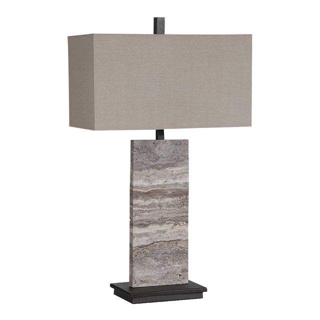 Travertine Marble Lamp For Sale