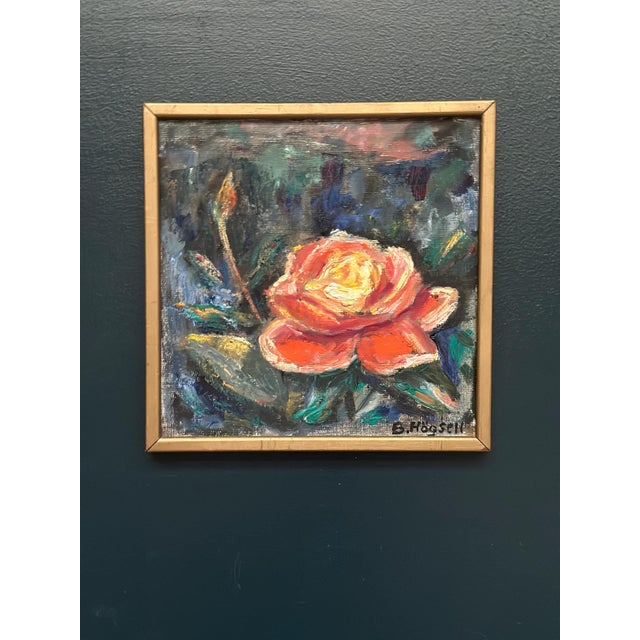 B. Högsk, Yellow Rose, 1960s, Oil on Canvas, Framed For Sale - Image 12 of 12