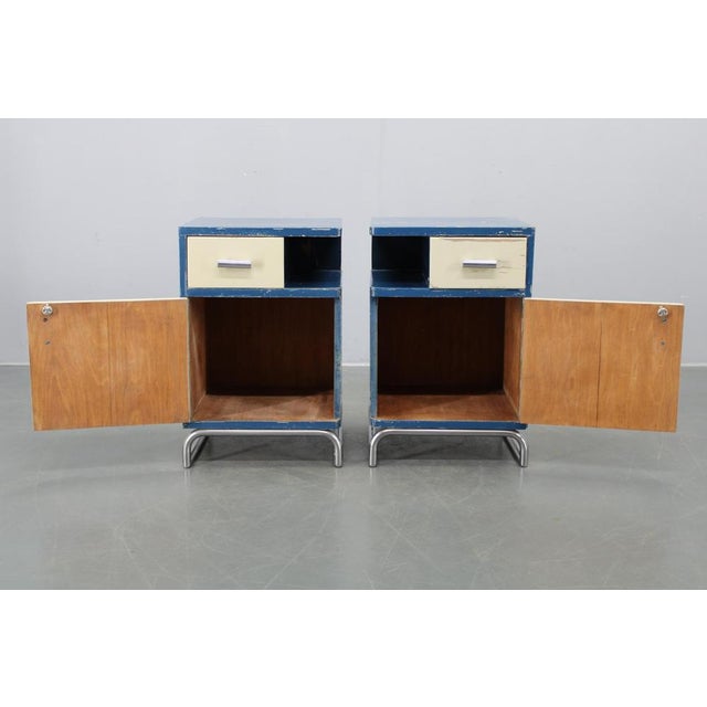 1930s Bauhaus Nightstands, Czechoslovakia, 1930s, Set of 2 For Sale - Image 5 of 17