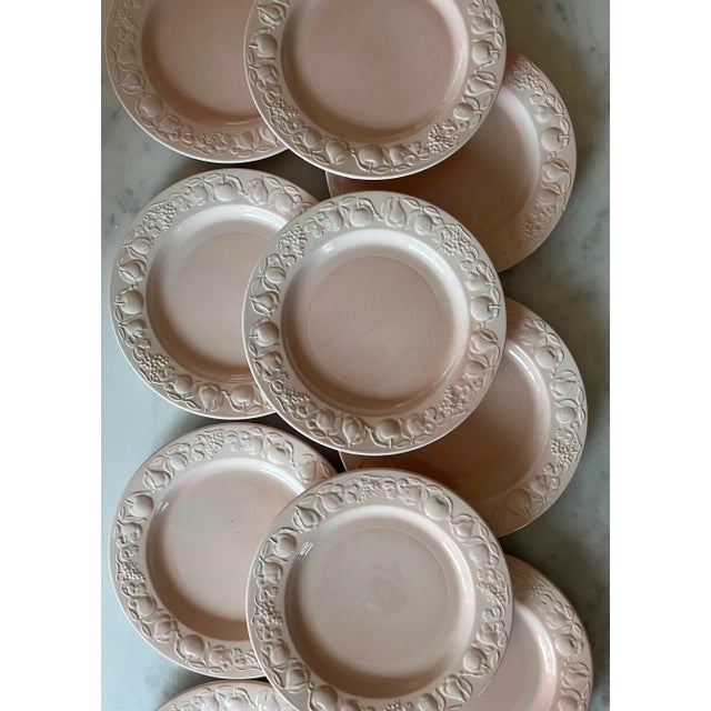 Set of 5 Franco Giorgi by Quadrifoglio Pink Dinner Plates Made in Italy For Sale - Image 4 of 13