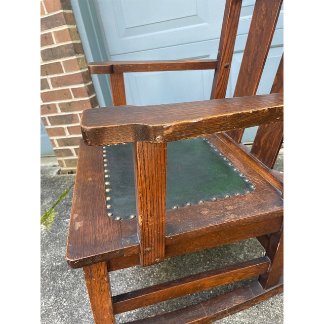 Late 19th Century Antique Stickley Style Mission Oak Set - Seating for 5 For Sale - Image 12 of 12