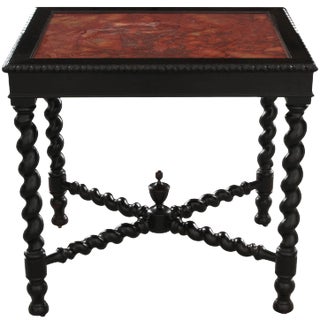 19th Century Italian Ebonized Table With Scagliola Top For Sale