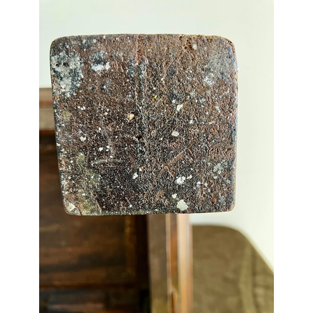 19th Century Antique Walnut Footstool With Floral Needlepoint Cushion For Sale - Image 15 of 18