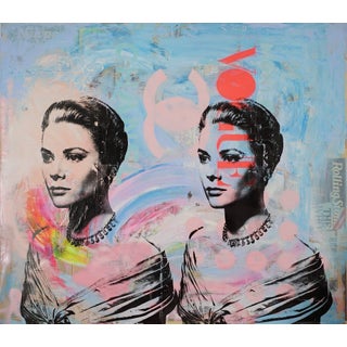Grace Kelly Pop Art Portrait Painting by Dane Shue For Sale