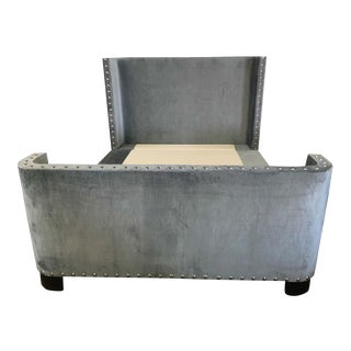 Queen-Size Grey Velvet Bed Frame For Sale