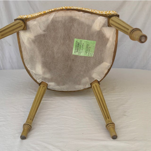 Yellow Late 20th Century Louis XVI Yellow Upholstered Side Chair For Sale - Image 8 of 10