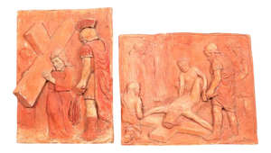 Terracotta Bas-Reliefs of Sacred Art, Set of 2
