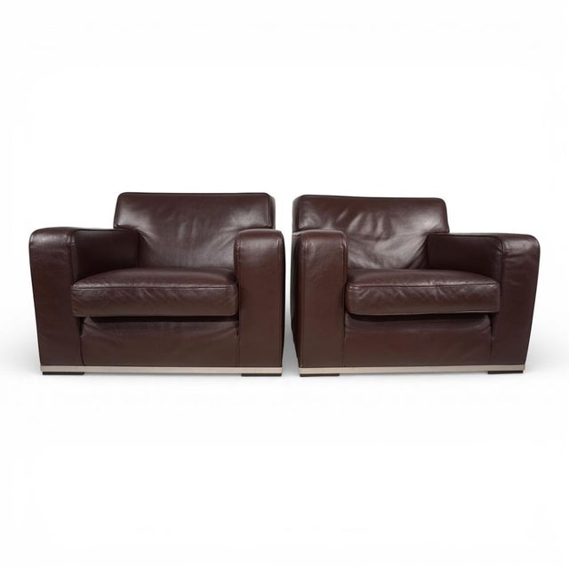 Postmodern Apta Imprimatur Leather Armchairs by Antonio Citterio for B&B Italia Maxalto, 1999, Set of 2 For Sale - Image 3 of 18