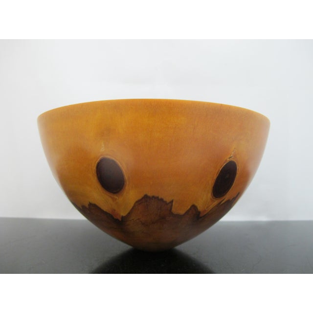 Mid-Century Modern Jess Craig Turned Norfolk Island Pine Wood Studio Hawaii Art Footed Bowl For Sale - Image 3 of 11
