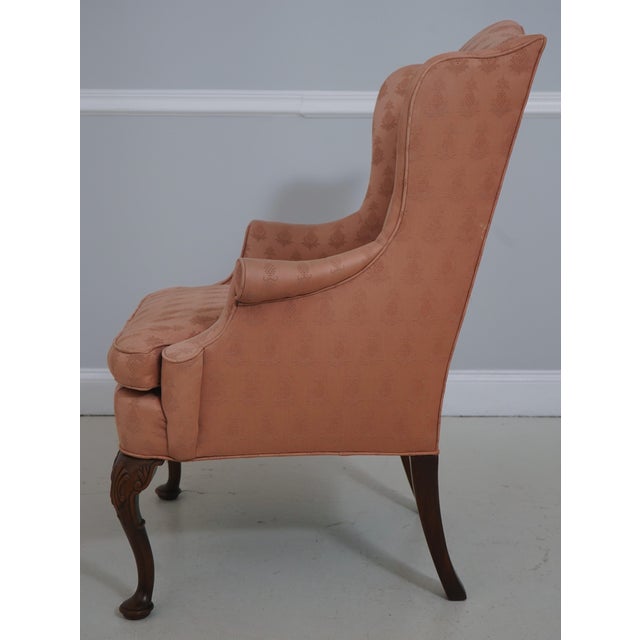 Queen Anne Pair Hickory Chair Co Queen Anne Wing Chairs For Sale - Image 3 of 18