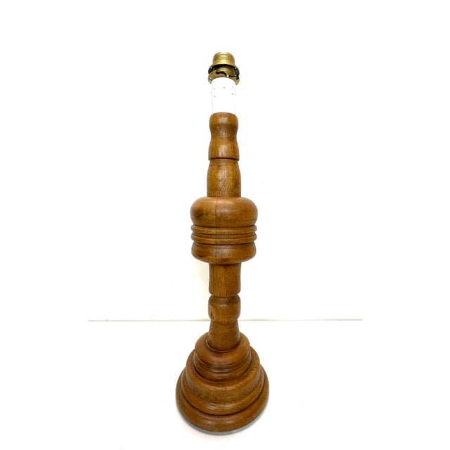 Large Turned Oak Table Lamp, 1960s For Sale - Image 18 of 18