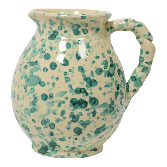 Sharland England Splatter Cigno Jug, Yellow & Verde For Sale