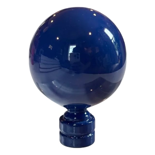 Hand-Lacquered Lamp Finial –Indigo Royale For Sale