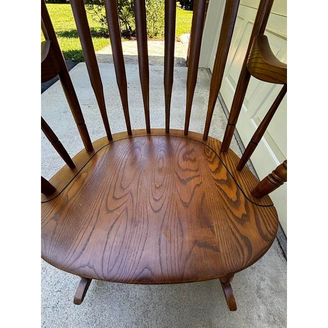 1980s Hitchcock Oak Rocking Chair For Sale In Richmond - Image 6 of 7