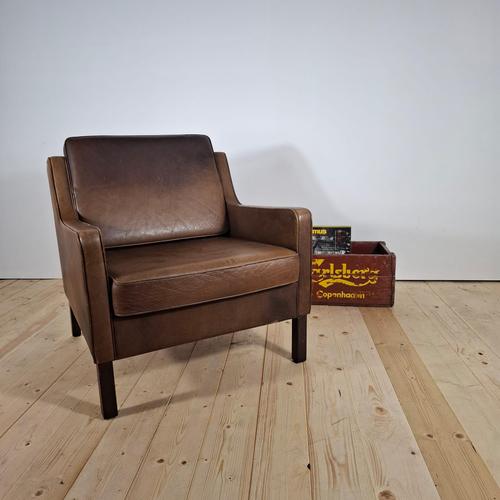 Animal Skin Vintage Leather Lounge Chair, 1960s For Sale - Image 7 of 8