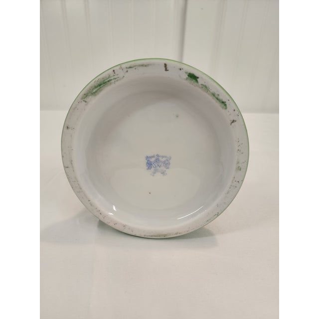 Ceramic 1960s Royal Bayreuth Green Hand Painted Equestrian Hunt Scene Pitcher For Sale - Image 7 of 7