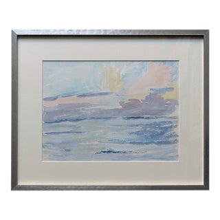 Late 20th Century Original Seascape Watercolor Signed For Sale
