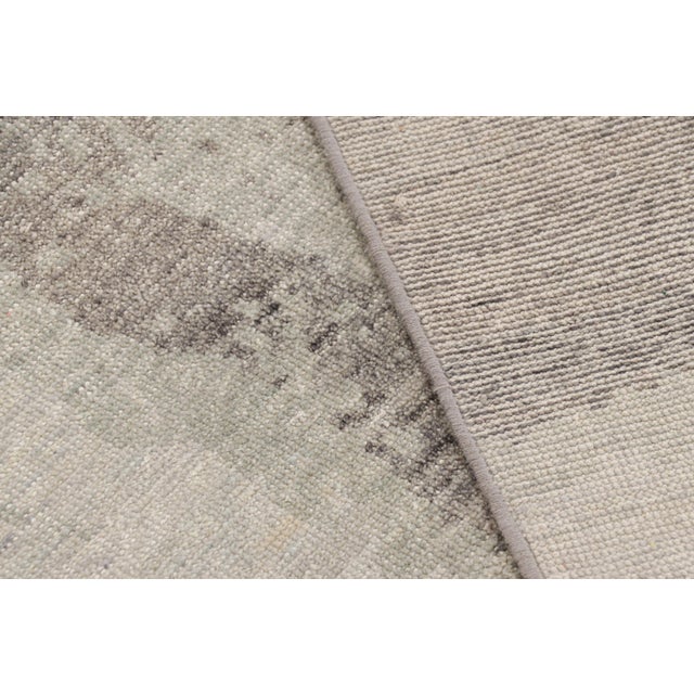 Beige Rug & Kilim’s Modern Distressed Abstract Rug in Beige, Gray and Blue Tones For Sale - Image 8 of 8