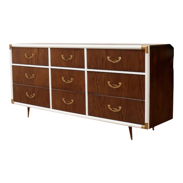 White Vintage Campaign Dresser For Sale