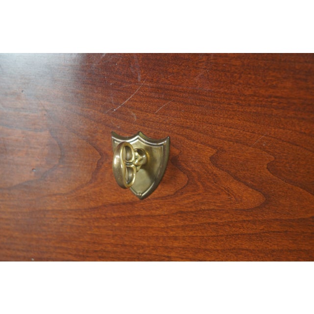 Late 20th Century Stickley French Louis Philippe Style Cherry Double Dresser & Mirror Hidden Stash For Sale - Image 9 of 18