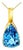 14K Yellow Gold Blue Topaz Pendant Enhancer Vintage Art Deco For Sale