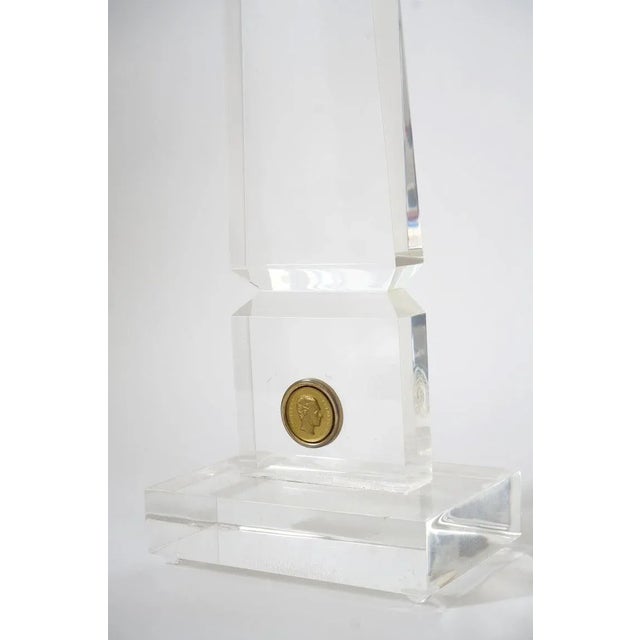 Maison Charles Lucite Obelisks 45" High Maison Jansen Maison Charles Style a Pair For Sale - Image 4 of 13
