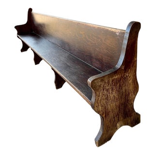 19th Century Antique Rustic Farmhouse Church Pew Bench For Sale