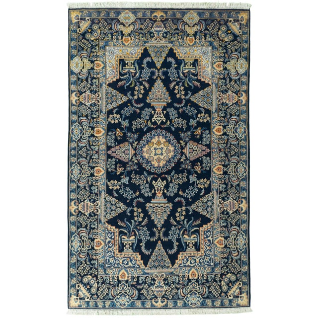 Hand-Knotted Kashan Rug in Cork Wool, 2000s For Sale - Image 12 of 12