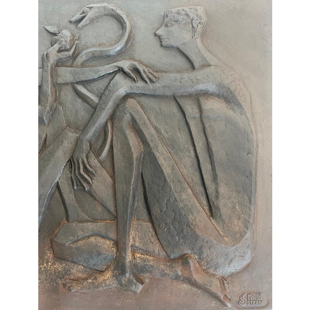 Modernist fireback depicting Adam and Eve, the apple and the serpent For Sale - Image 9 of 12