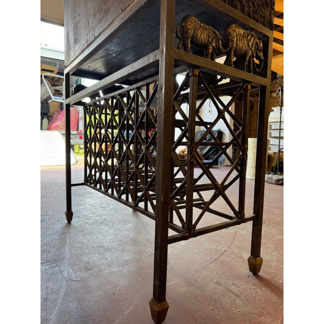 1970s Vintage Maitland-Smith Lighted Elephant Bar Cabinet For Sale - Image 13 of 14