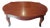 Vintage Solid Wood French Style Oval Coffee Table With Bronze Leaf Accents For Sale
