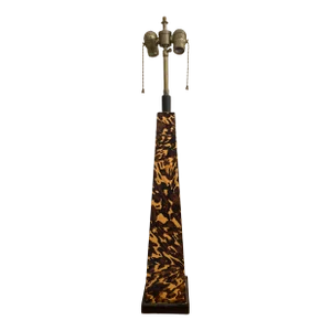 Faux Tortoise Obelisk Lamp, Circa Late 20th Century