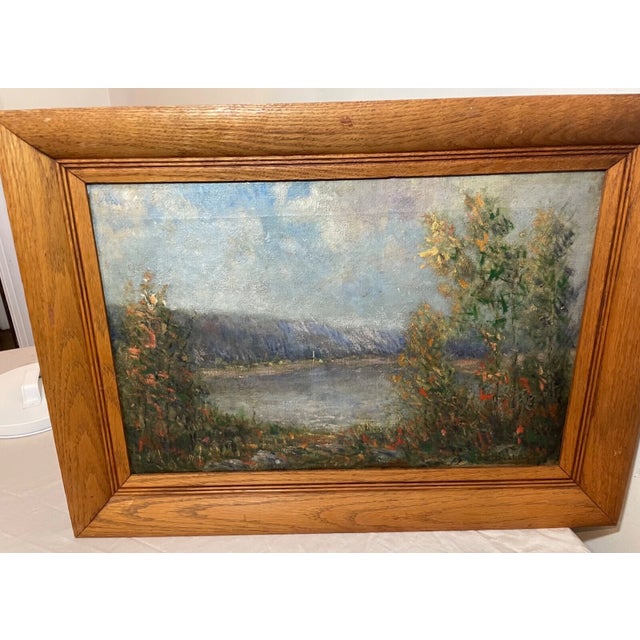 1920s Antique Howard Clinton Dickinson Abstract Expressionism Oil Painting Landscape For Sale - Image 5 of 12