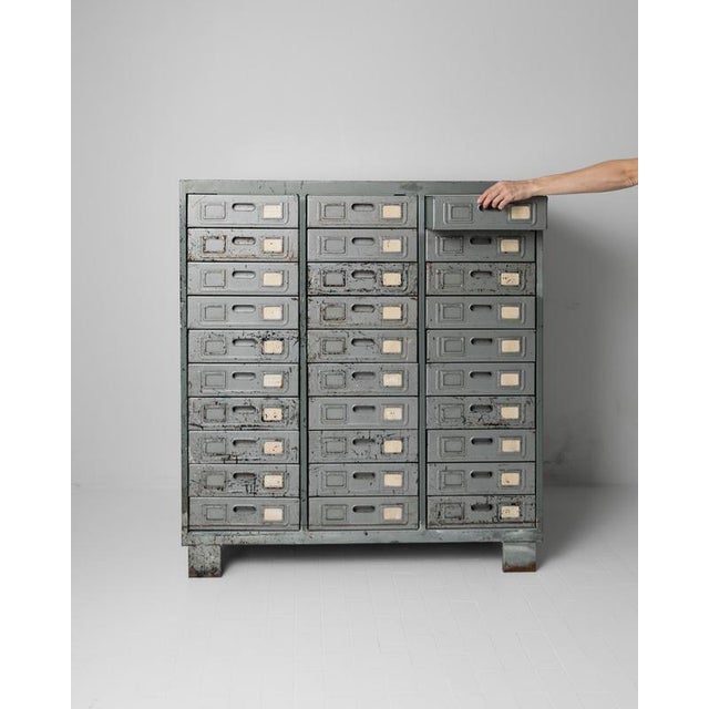 Vintage Industrial Metal Drawer Cabinet, 1960s For Sale - Image 10 of 17