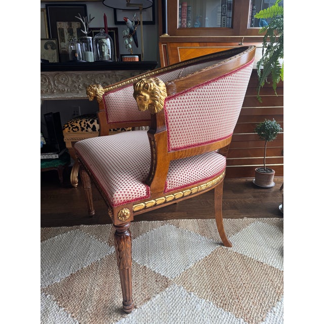 1970s Gustavian Style Lion Head Klismos Chair For Sale - Image 4 of 9