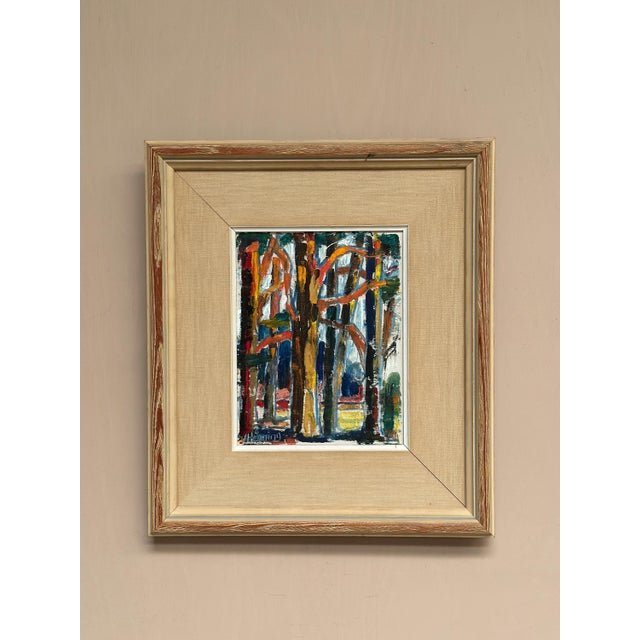 Wilhelm Henning, Tree Trunks, 1950s, Oil Painting on Canvas, Framed For Sale - Image 13 of 18