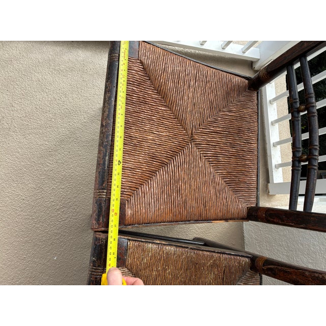 Pair of Vintage Rush Seat Ladderback Chairs For Sale - Image 12 of 12