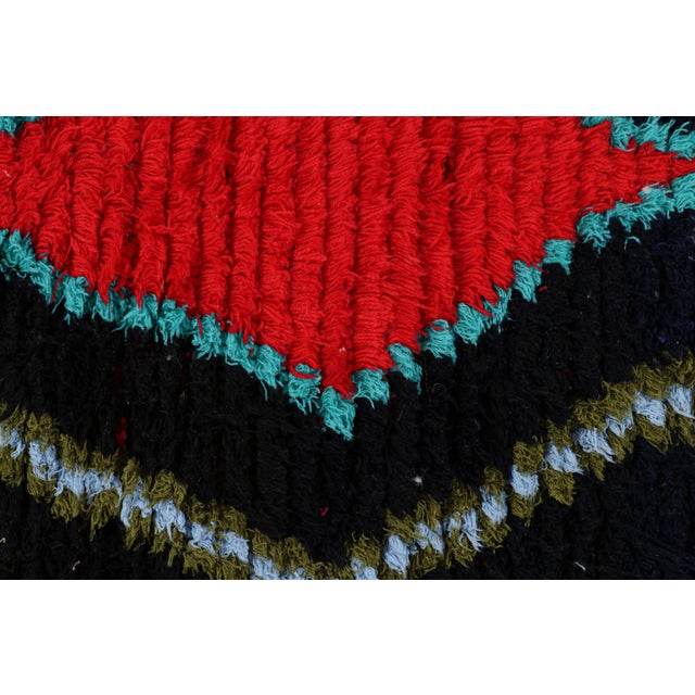 Moroccan Vintage Moroccan Runner in Black With Red Diamond Medallions, From Rug & Kilim For Sale - Image 3 of 7