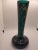 Vintage Emerald Green Flower Bud Vase Hand Painted Gilded Floral Design For Sale - Image 4 of 4