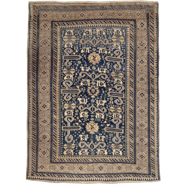 Vintage Caucasian Rug - 3'10" x 5'8" For Sale - Image 9 of 9