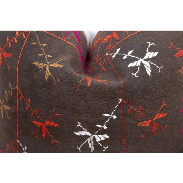 Obsidian Bloom, Set of 2 Antique Phulkari Pillow Covers For Sale - Image 4 of 7