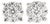 0.50ctw Diamond Cluster Stud Earrings, 14k White Gold, Everyday Wear, Pair For Sale