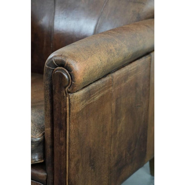 Vintage Club Chair in Sheepskin Leather For Sale - Image 12 of 14