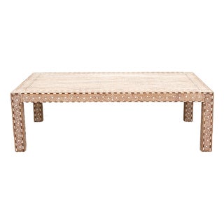 Rare Finely Inlay Geometric Lattice Coffee Table For Sale