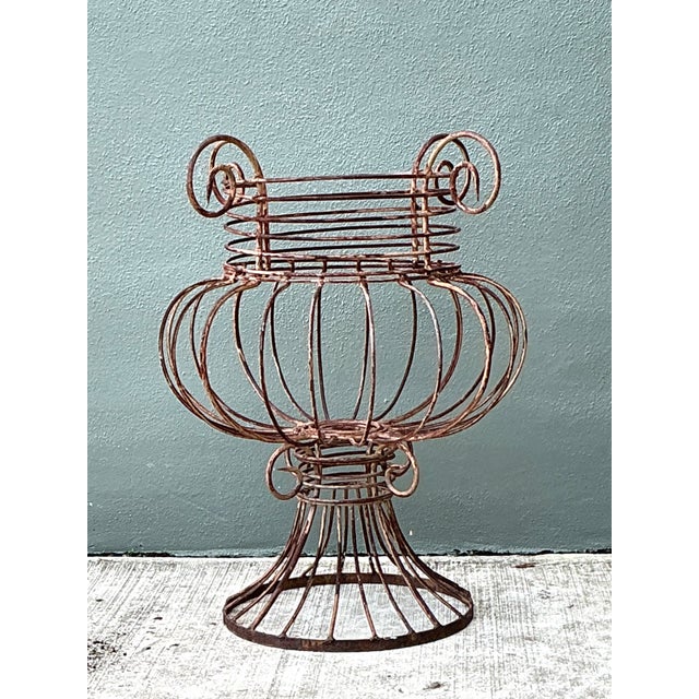 Vintage Sculptural Metal Urn For Sale - Image 9 of 12