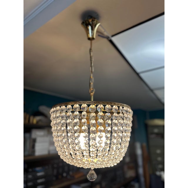 Mid-Century Crystal Chandelier, 1950s For Sale - Image 3 of 13